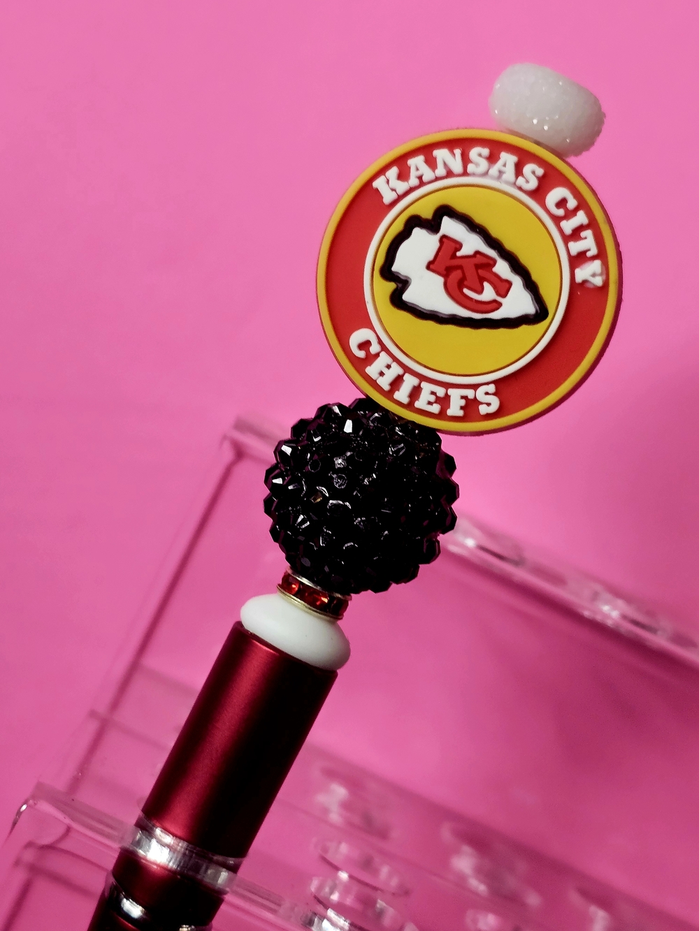 NFL Kansas City Chiefs Sparkly/Blingy Custom Created Super Fan Pen
